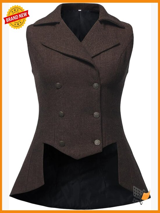 Jackets & Blazers - Victorian Waistcoat Tweed Vest Steampunk Tailcoat Renaissance Jacket Sleeveless